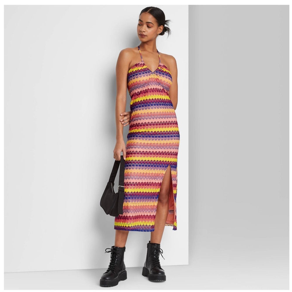 Women’s Multicolored Crochet Slip Dress XS XL Wild Fable NWT